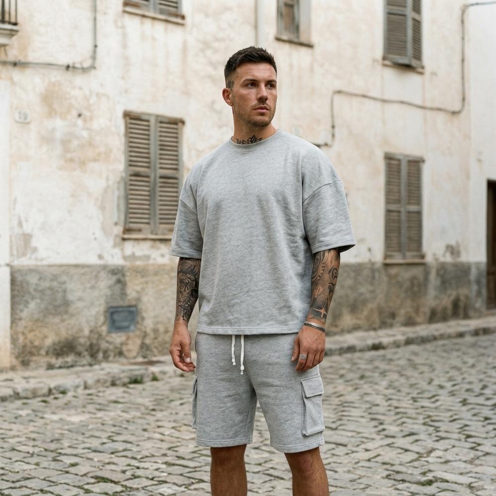 Relaxed fit sweat set by Bestseller Design24 - Grey S