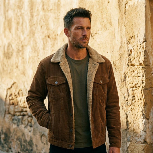 Lined corduroy jacket by Bestseller Design24 - Brown S